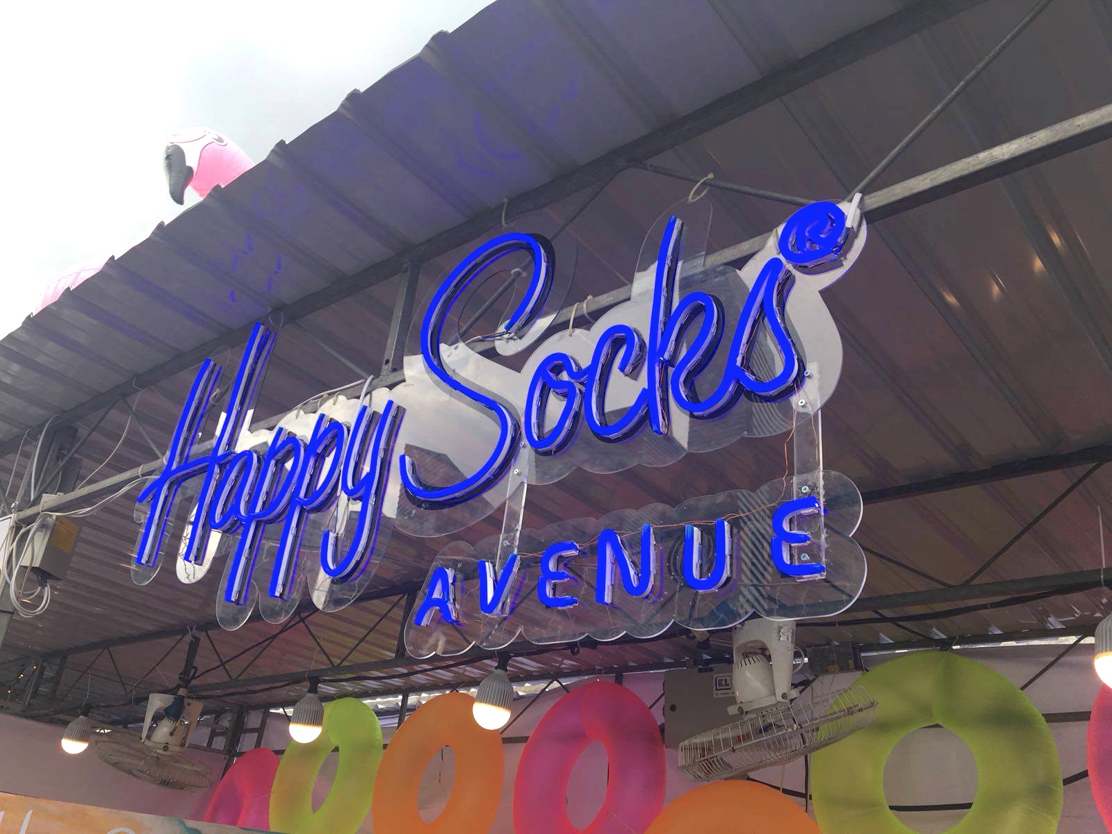 Colourful LED neon sign for a cafe